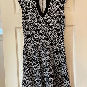 Elegant Black and White Patterned Dress